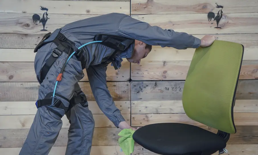 Worker using product