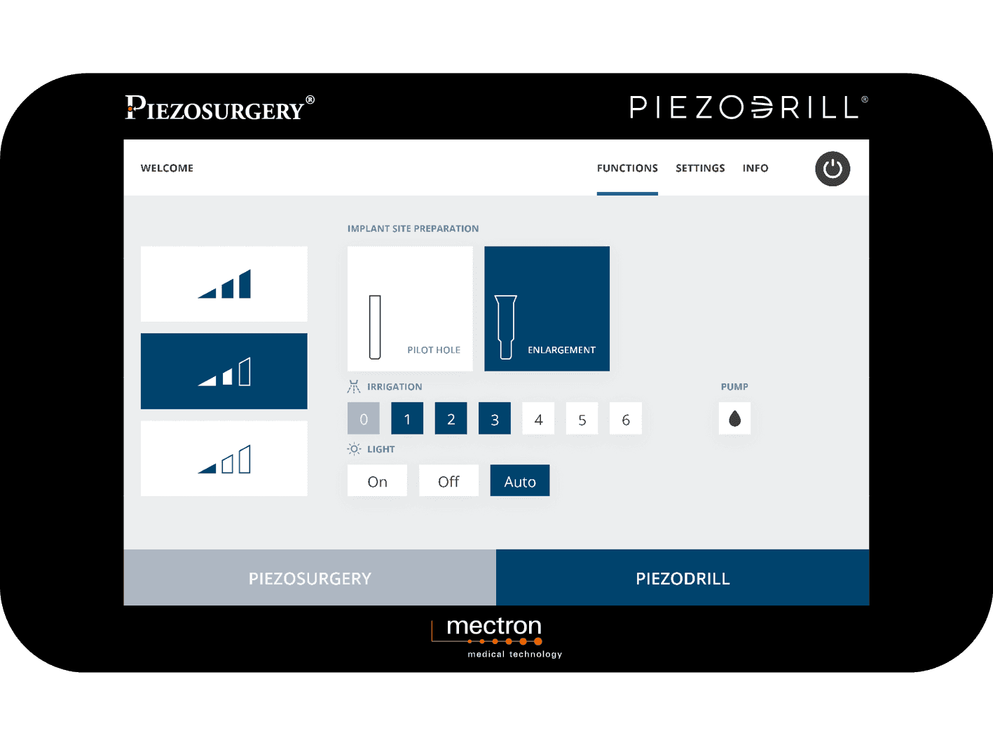 touch screen of MT-Bone PIEZDRILL® function